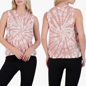 Free People Love Tie Dye Tank Top Burgundy White Muscle Tank Crew Neck Medium